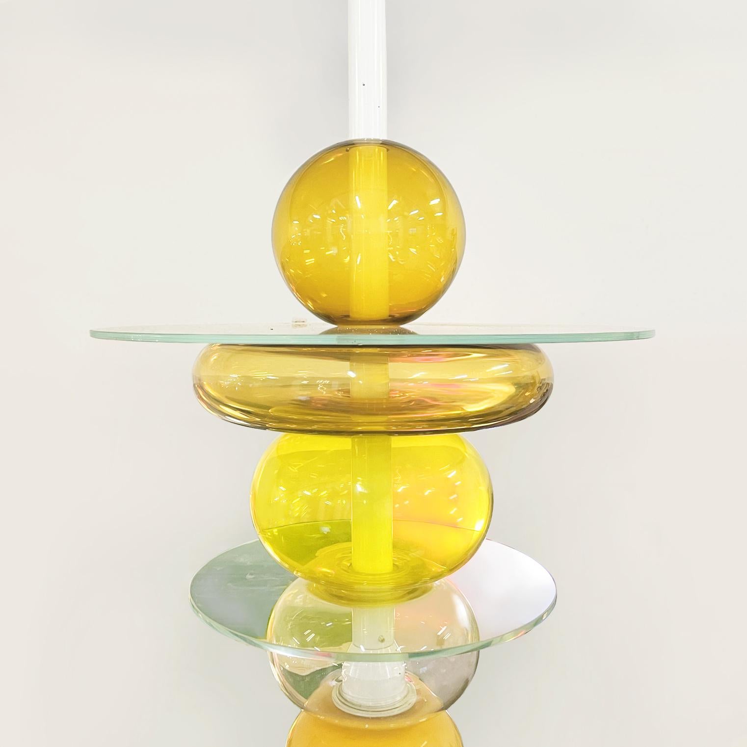 Late 20th Century Italian modern Glass Chandelier Firenze by Ettore Sottsass for Venini, 1990s For Sale