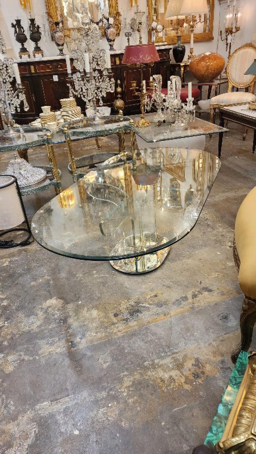Art Déco Tavolino moderno italiano in vetro in vendita