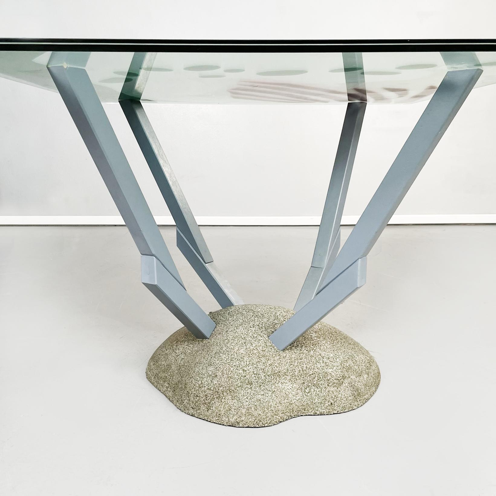 Italian Modern Glass Fabric Wood Table Artifici by Deganello for Cassina, 1985 For Sale 7