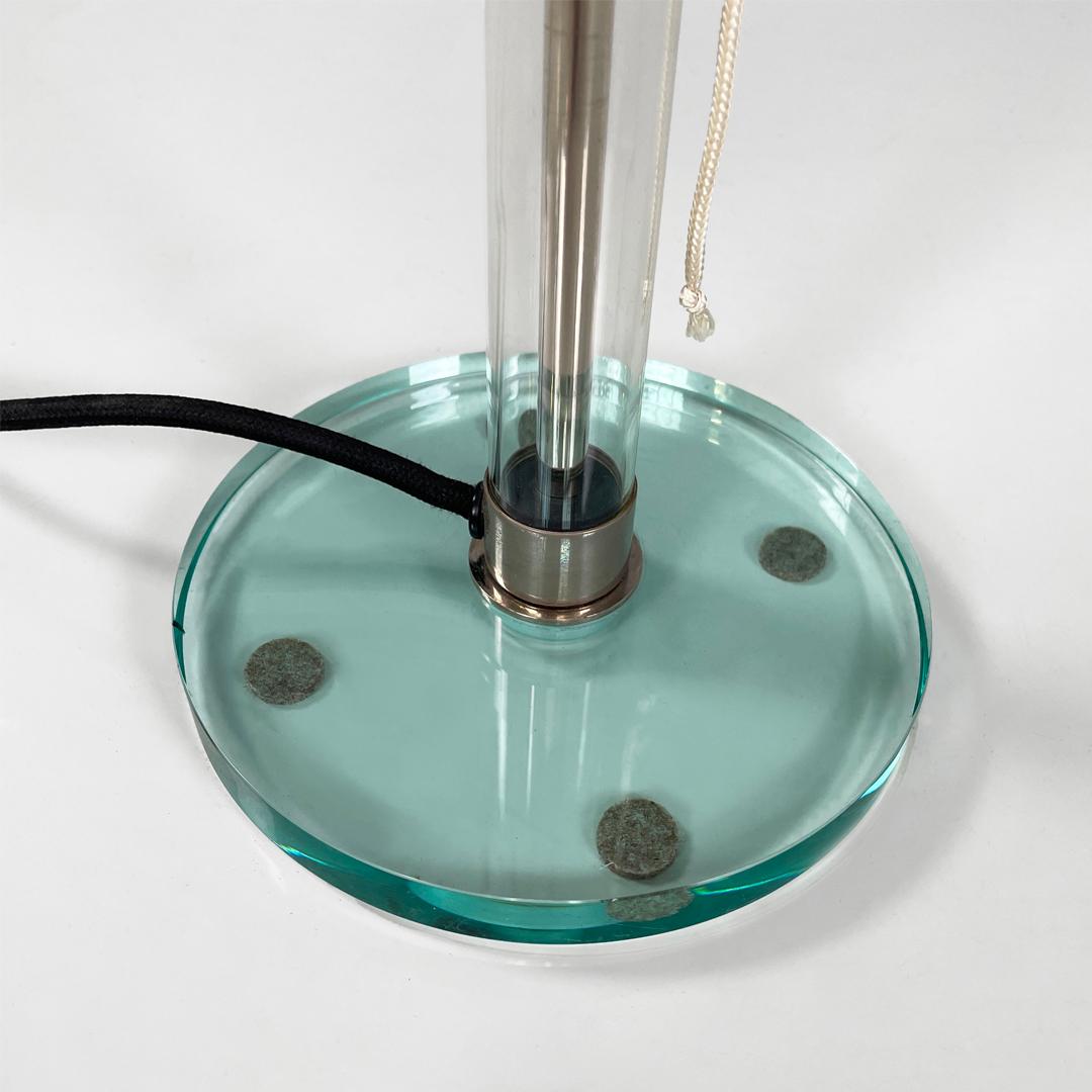 Lampe de table moderne italienne en verre et métal WG 24 Wilhelm Wagenfeld Tecnolumen, années 1980 en vente 5