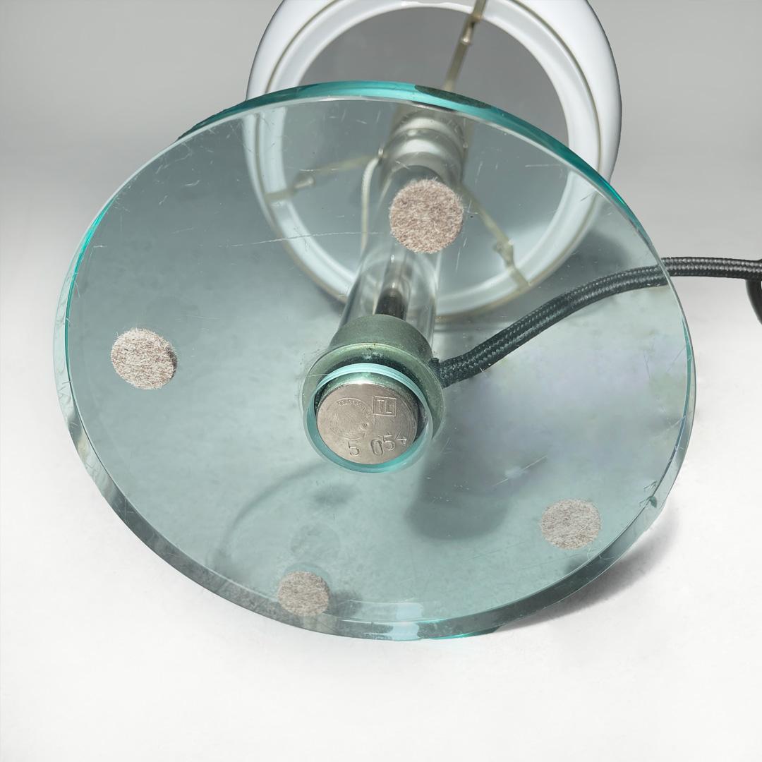 Lampe de table moderne italienne en verre et métal WG 24 Wilhelm Wagenfeld Tecnolumen, années 1980 en vente 6