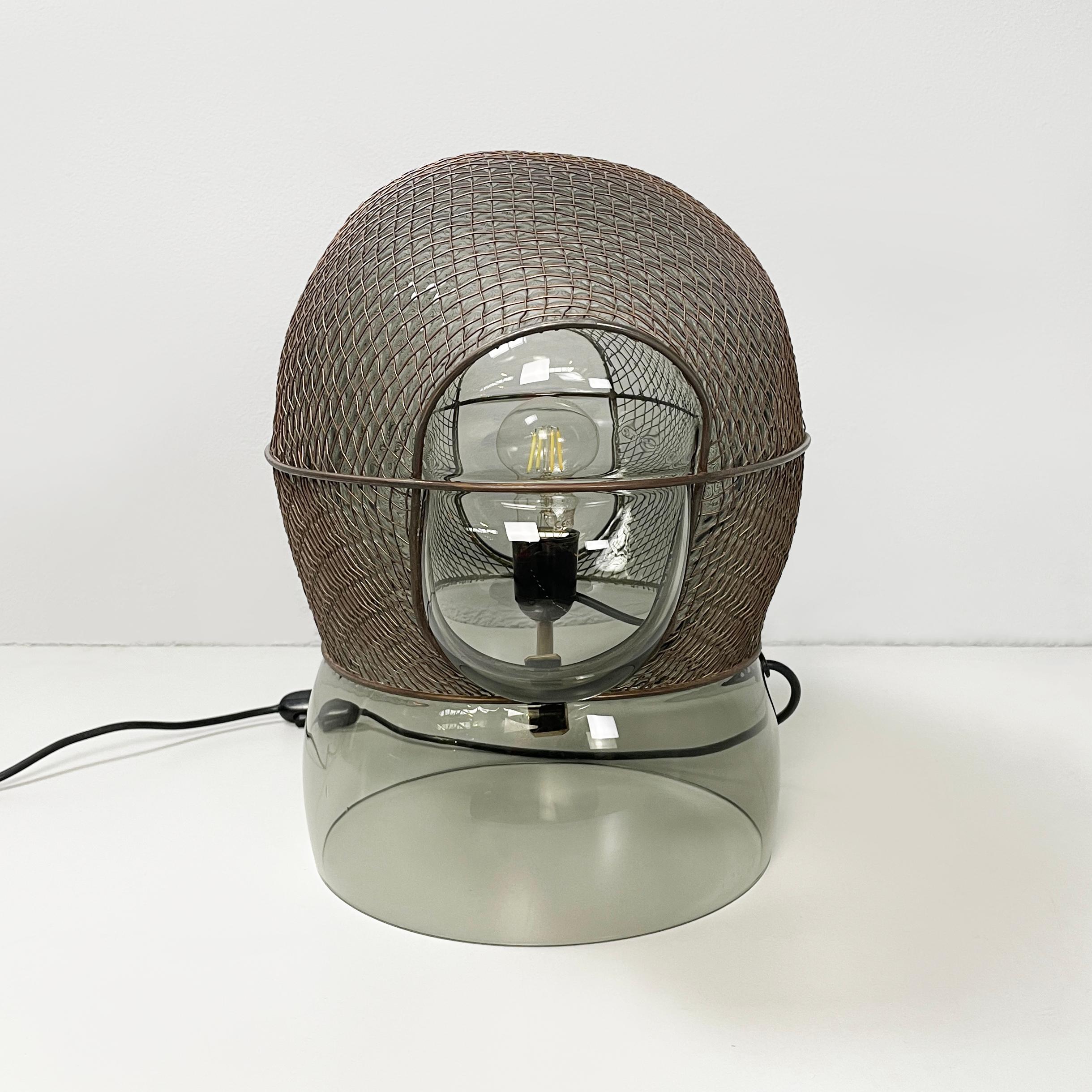 Moderne italienische Tischlampe aus Glasstahl Patroclo aus Glas von Gae Aulenti für Artemide, 1970 (Ende des 20. Jahrhunderts) im Angebot