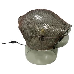 Italian modern glass steel table lamp Patroclo by Gae Aulenti for Artemide, 1970