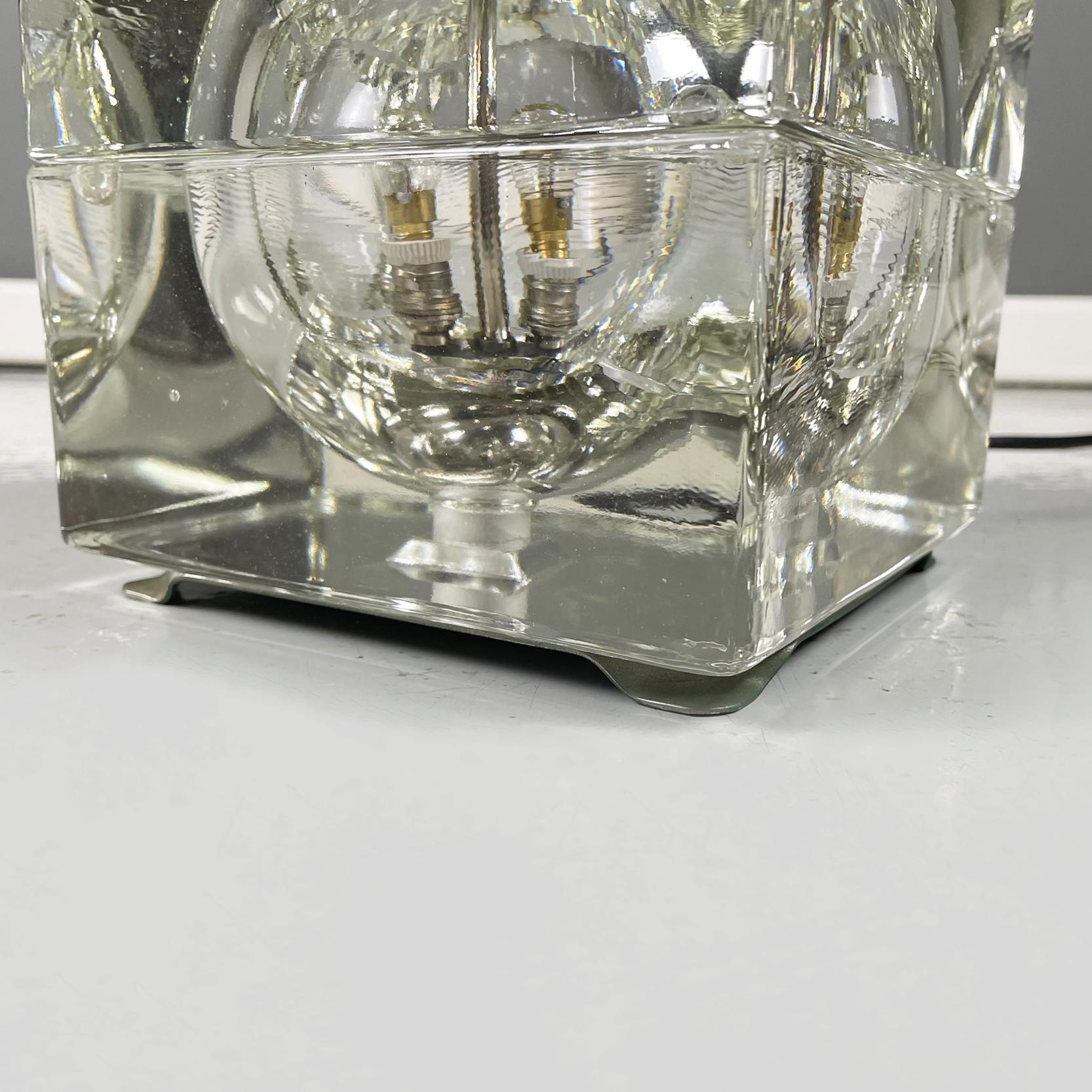 Italian Modern Glass Table Lamp Cubosfera by Mendini for Fidenza Vetraria, 1970s 7