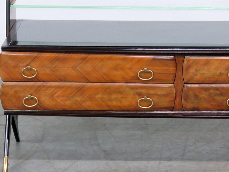 Italian Modern Glass Top Credenza For Sale At 1stdibs