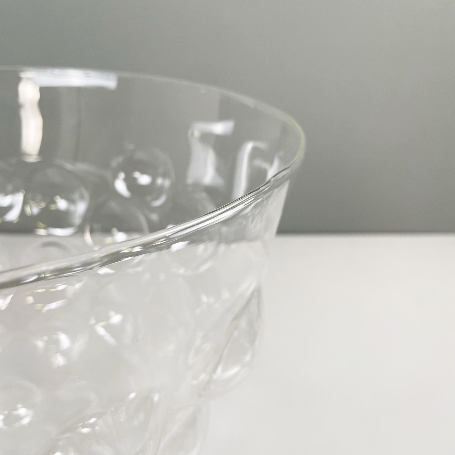 Italian modern Glass vase with glass bubble by Roberto Faccioli, 1990s In Good Condition For Sale In MIlano, IT