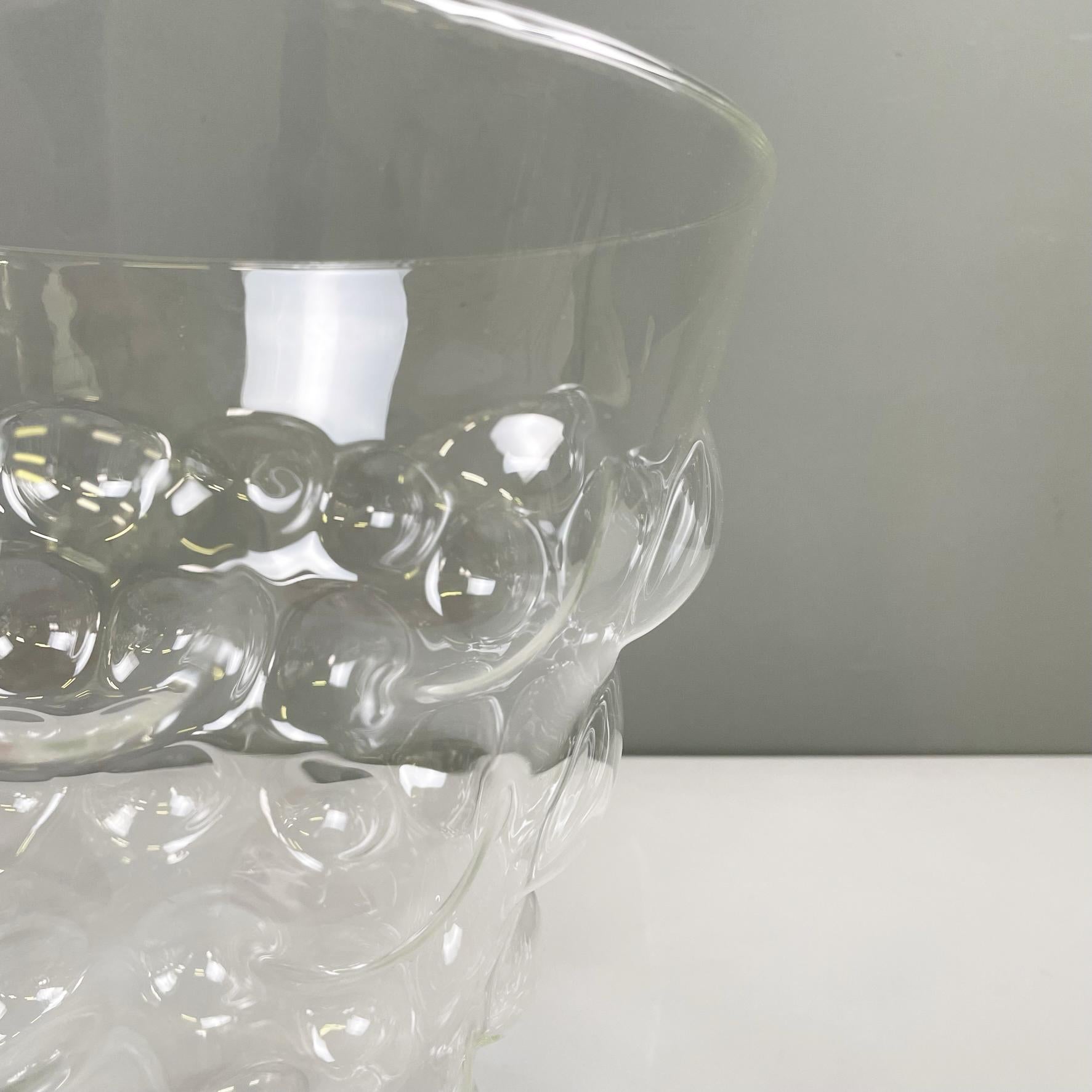 Late 20th Century Italian modern Glass vase with glass bubble by Roberto Faccioli, 1990s For Sale