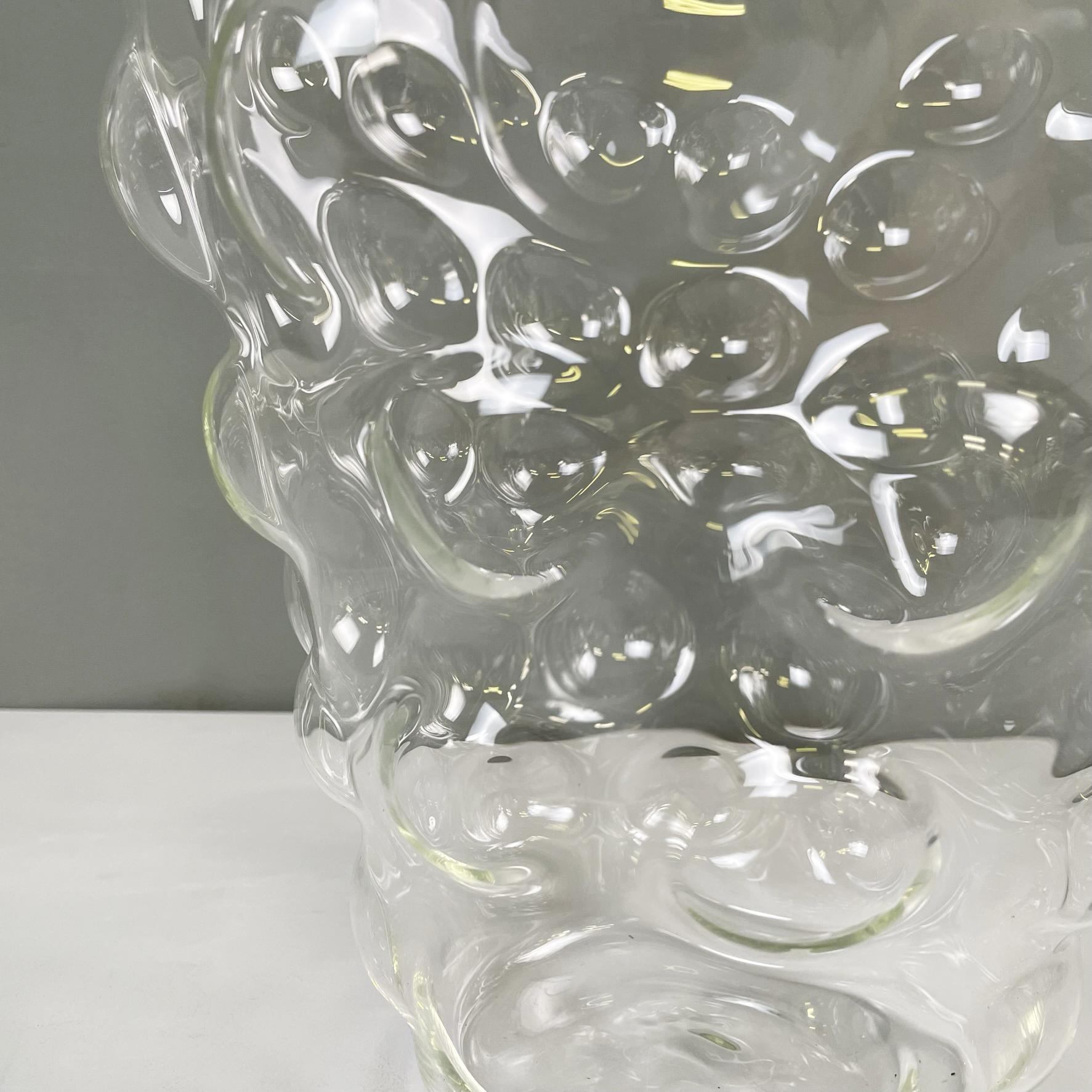 Italian modern Glass vase with glass bubble by Roberto Faccioli, 1990s For Sale 1