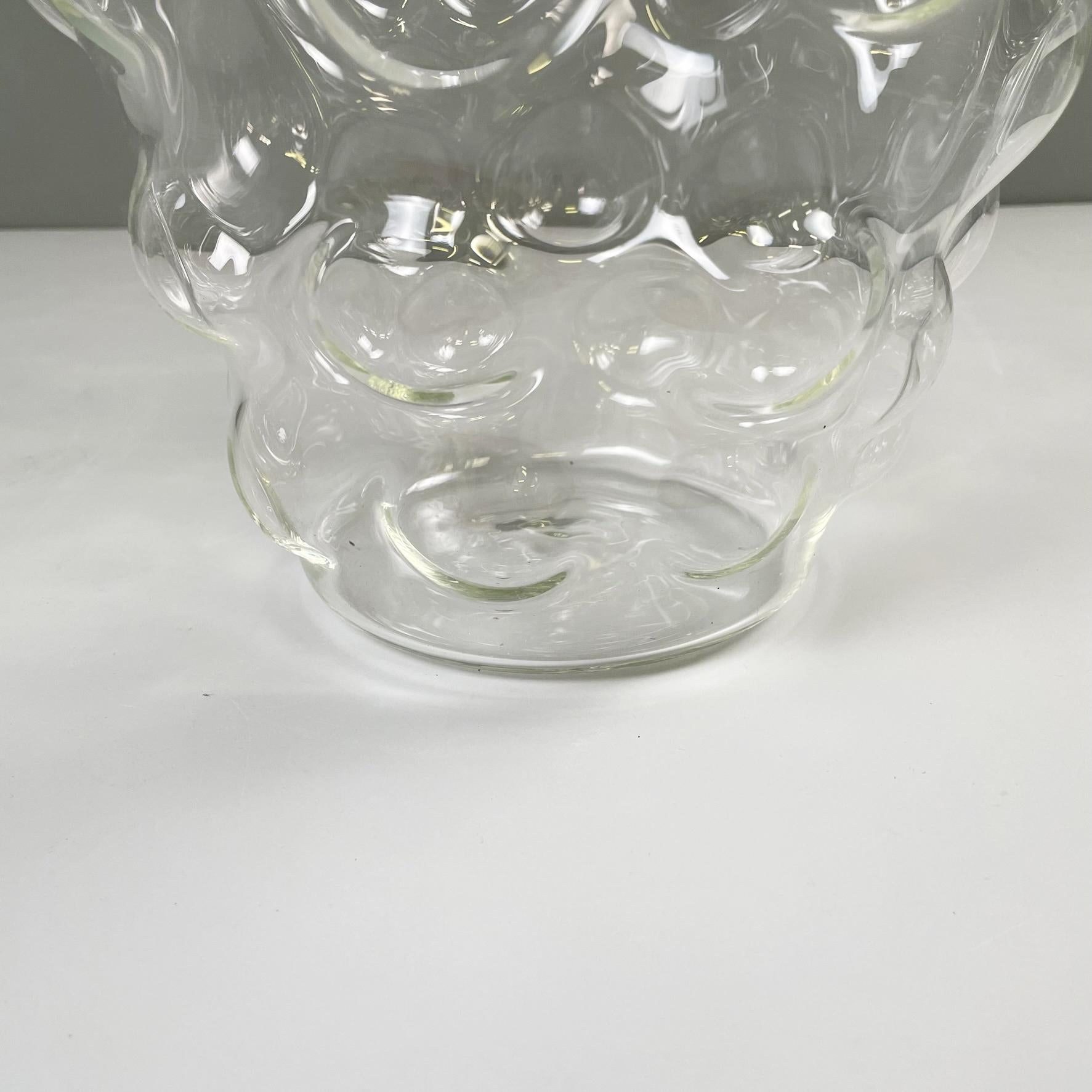 Italian modern Glass vase with glass bubble by Roberto Faccioli, 1990s For Sale 2