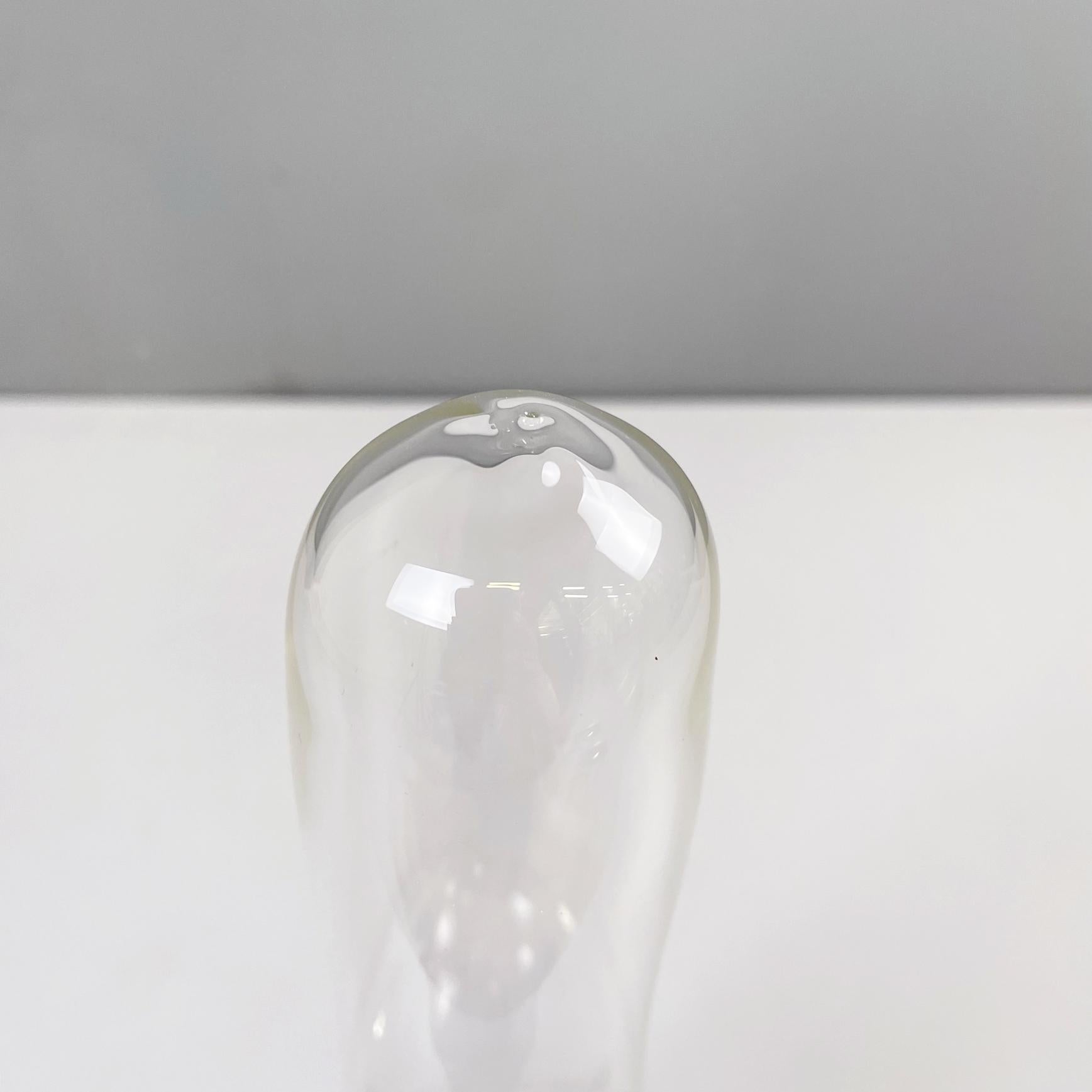 Late 20th Century Italian modern Glass vase with irregular round shape by Roberto Faccioli, 1990s For Sale