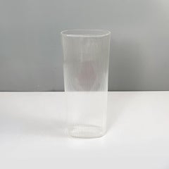 Italian modern Glass vase with oval shape by Roberto Faccioli, 1990s