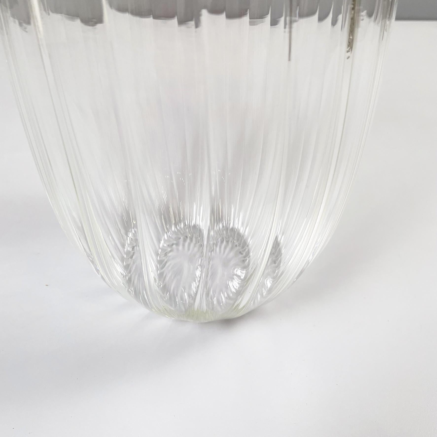 Italian modern Glass vase with round seed shape by Roberto Faccioli, 1990s For Sale 5