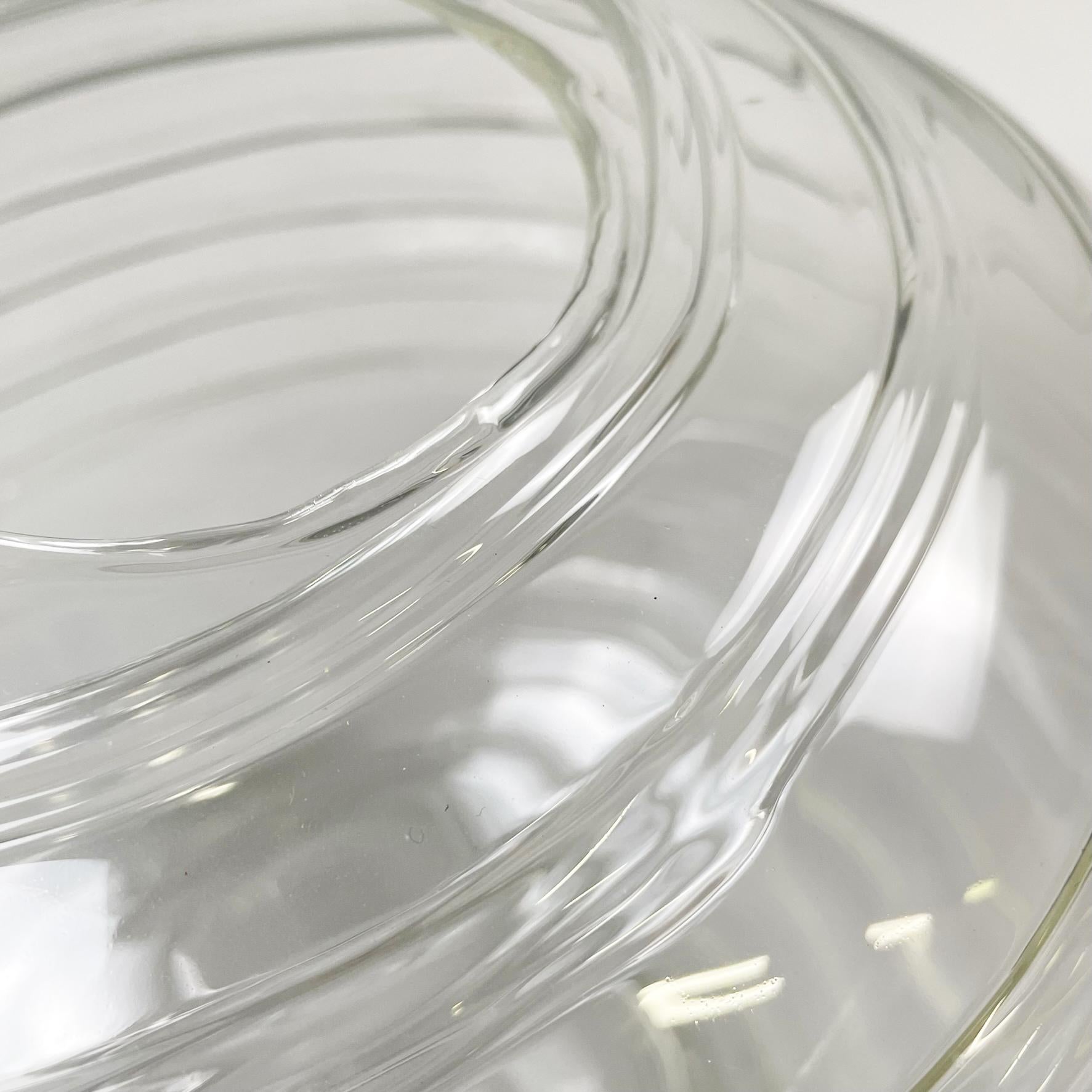 Italian modern Glass vase with round shape and spiral by Roberto Faccioli, 1990s For Sale 2