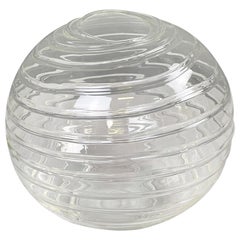 Italian modern Glass vase with round shape and spiral by Roberto Faccioli, 1990s