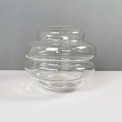 Italian modern Glass vase with round shape by Roberto Faccioli, 1990s
