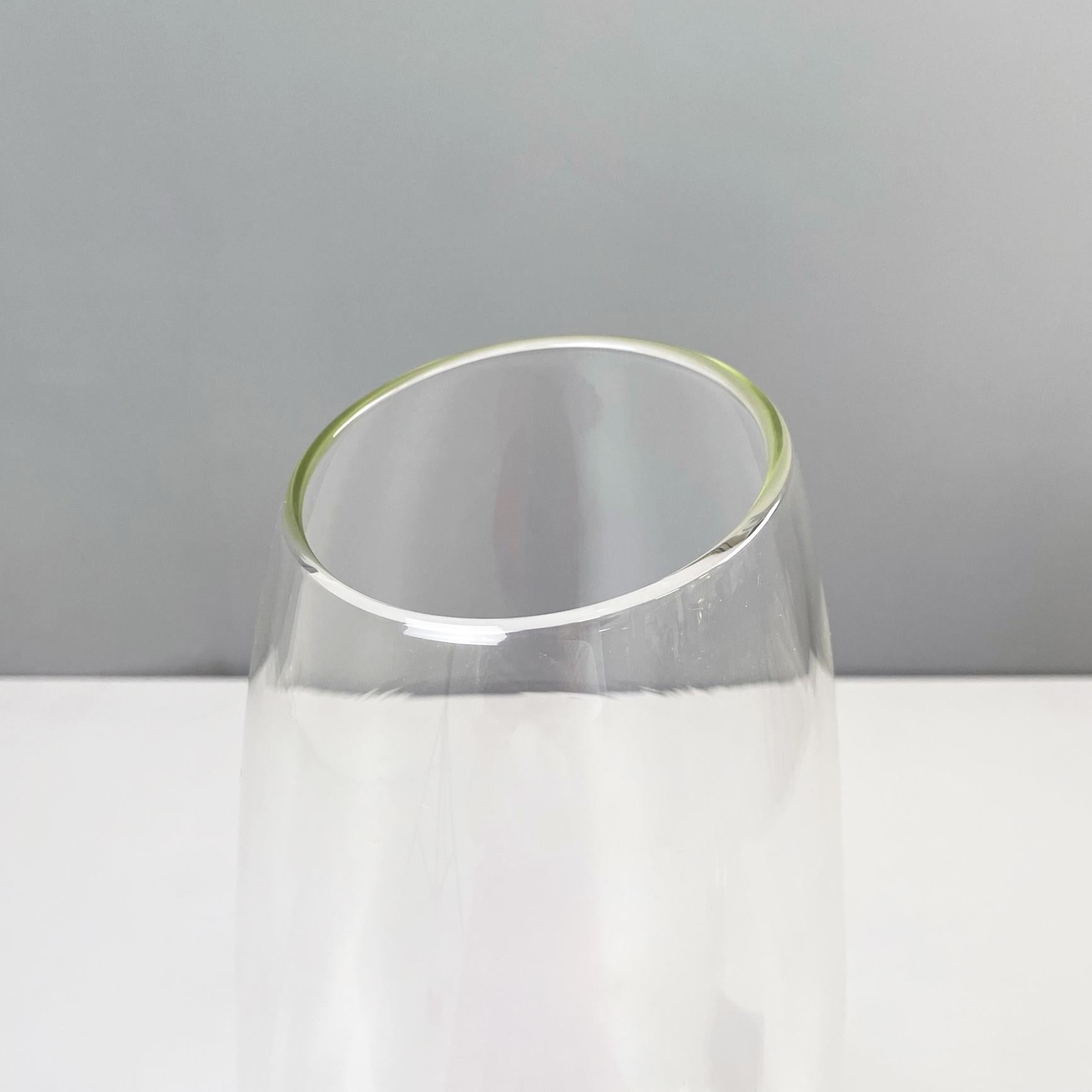 Modern Italian modern Glass vase with round shape by Roberto Faccioli, 1990s For Sale