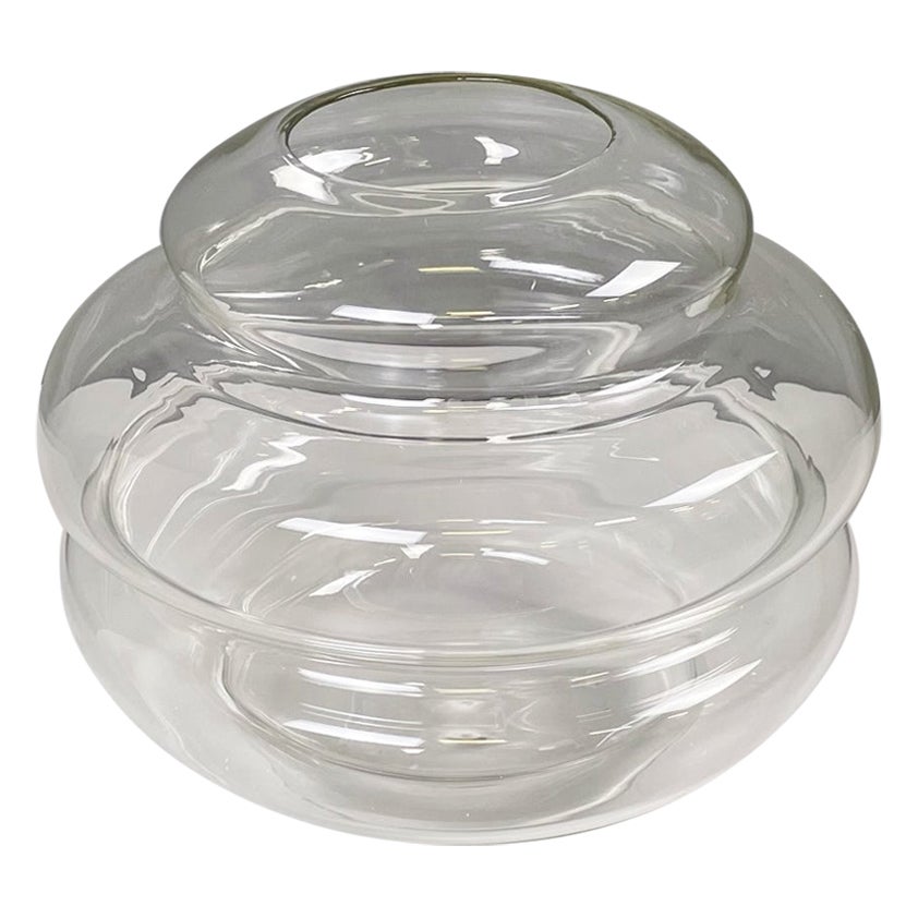 Italian modern Glass vase with round shape by Roberto Faccioli, 1990s