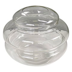 Vaso di vetro moderno italiano di forma rotonda di Roberto Faccioli, anni '90
