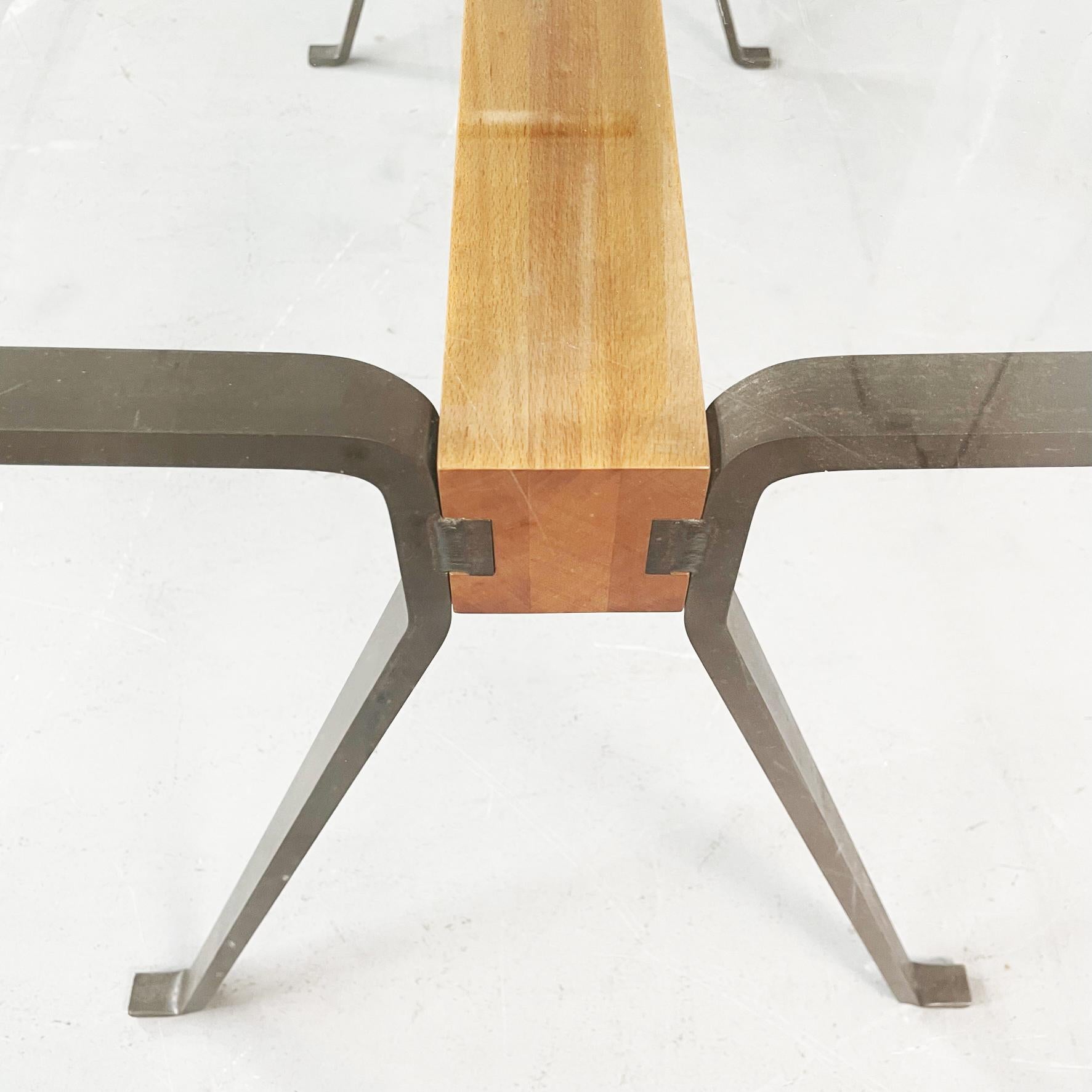 Italian Modern Glass Wood Steel Dining Table Frate by Enzo Mari for Driade, 1973 For Sale 6
