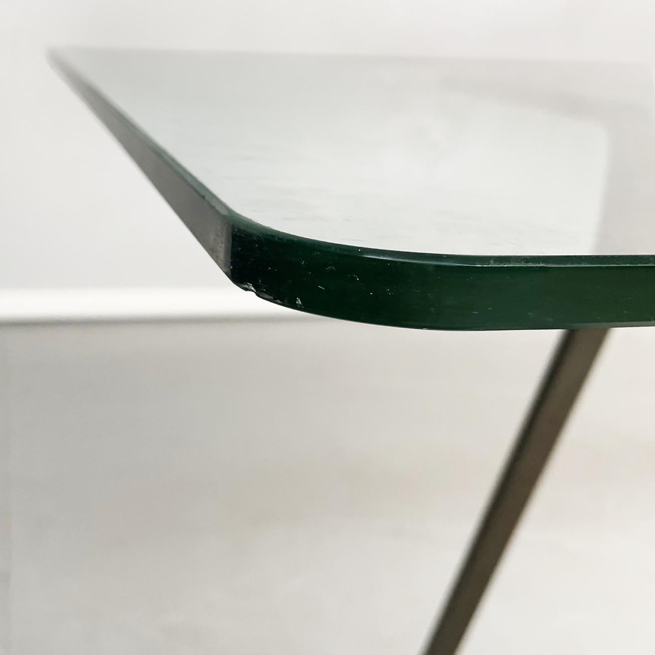 Italian Modern Glass Wood Steel Dining Table Frate by Enzo Mari for Driade, 1973 For Sale 2