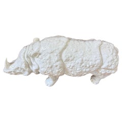 Italian Modern Glazed Ceramic Rhinoceros