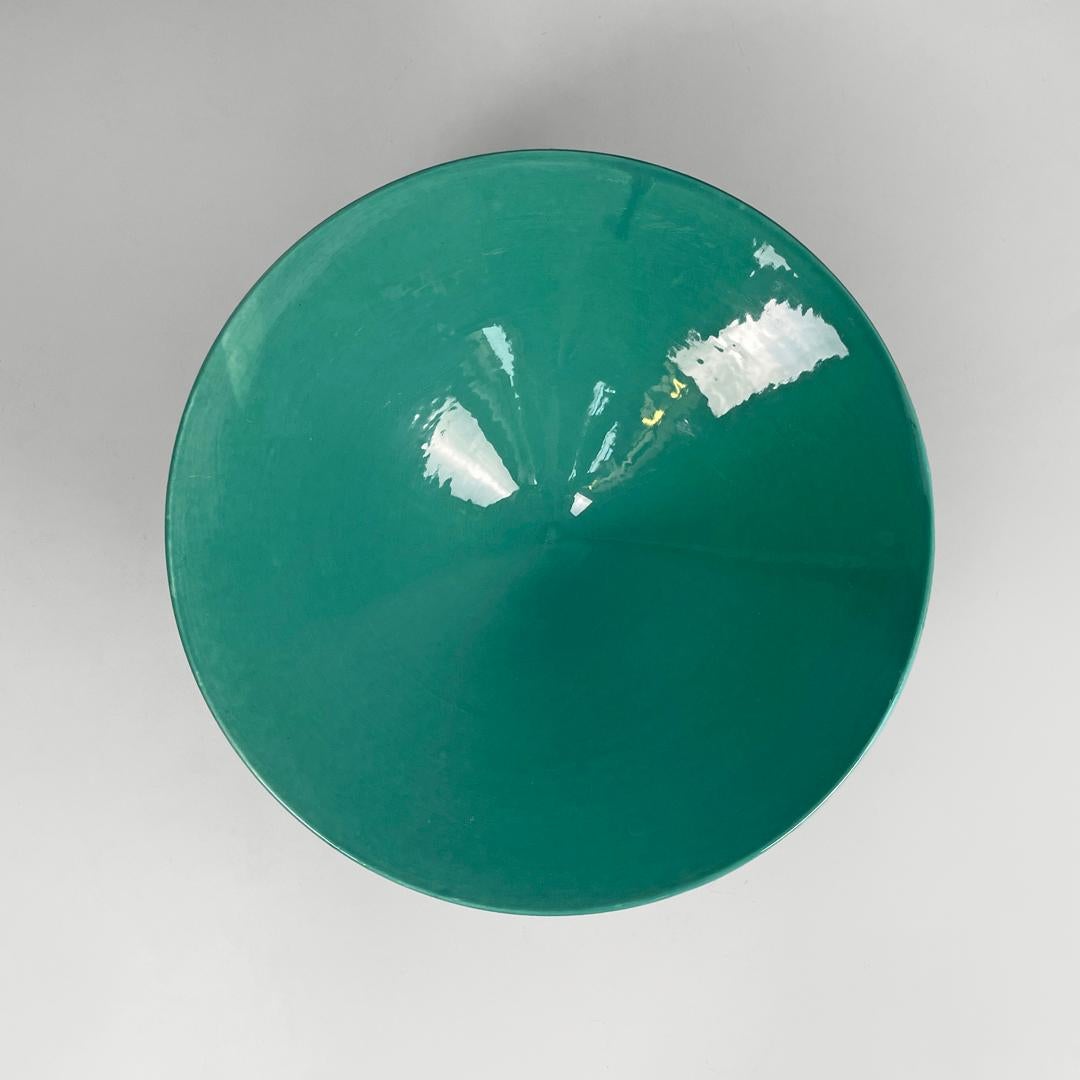 Italian modern glazed ceramic round centerpiece by Baldelli, 1990s In Good Condition For Sale In MIlano, IT