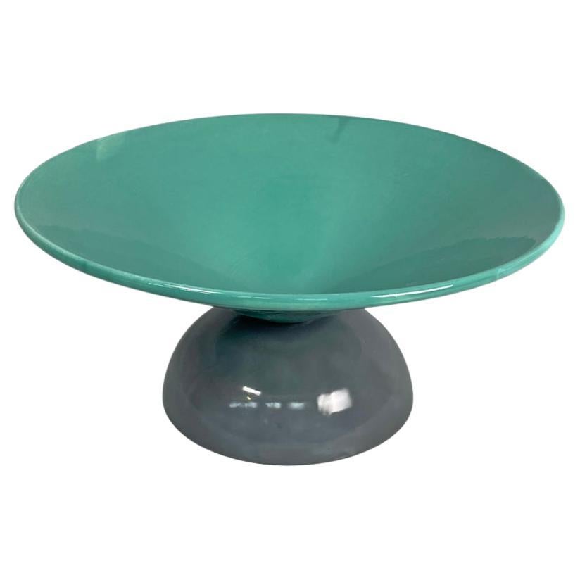 Italian modern glazed ceramic round centerpiece by Baldelli, 1990s For Sale