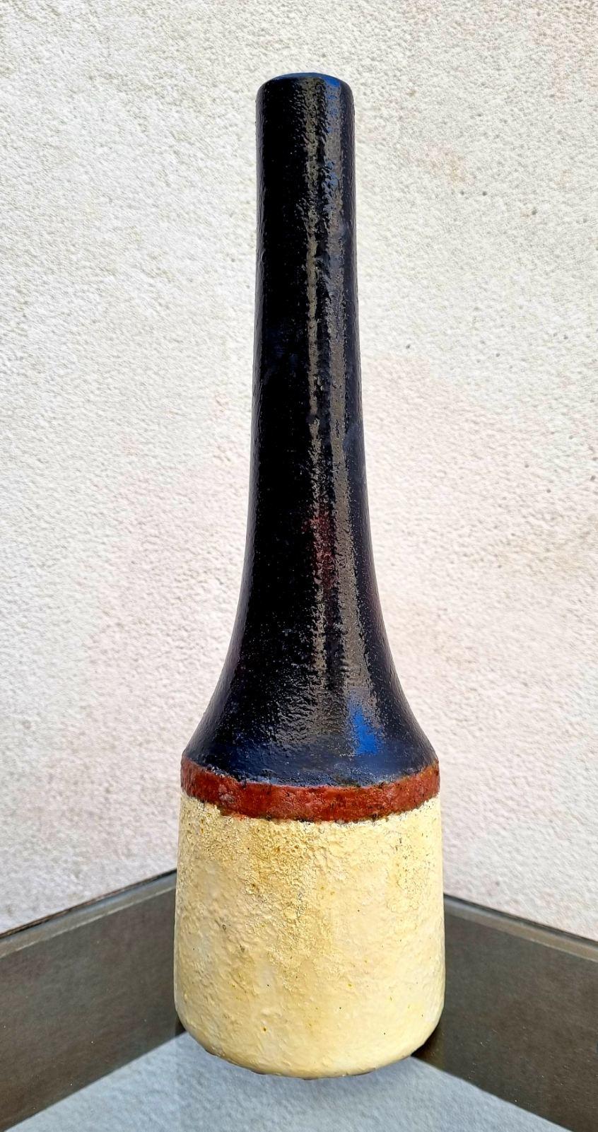 Italian Modern Glazed Ceramic Vase by Bruno Gambone, Italy 70s For Sale 6