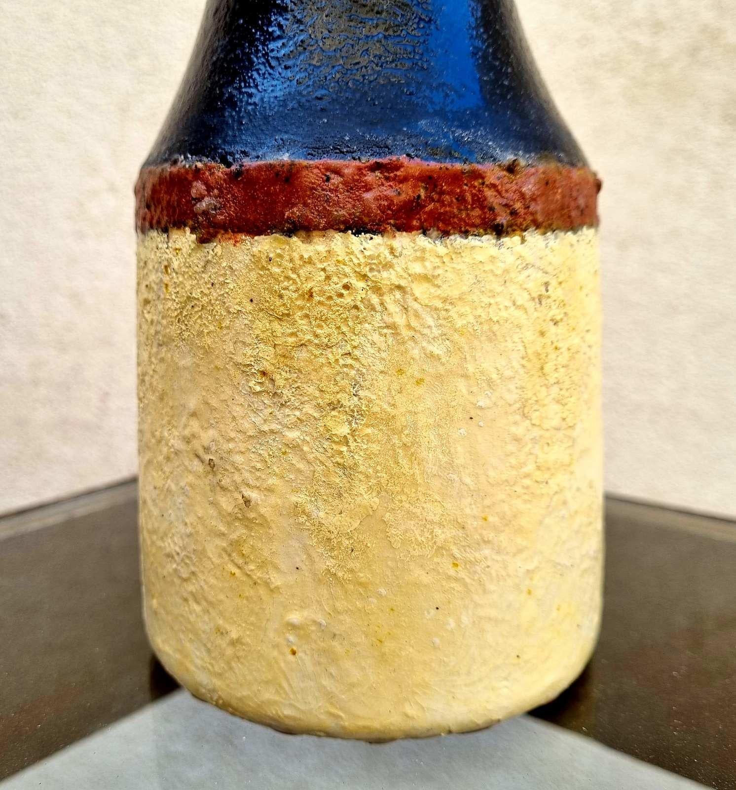 Italian Modern Glazed Ceramic Vase by Bruno Gambone, Italy 70s For Sale 4