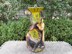 Italian Modern Glazed Terracotta Sculpture By Eugenio Pattarino