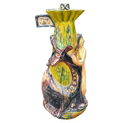 Italian Modern Glazed Terracotta Sculpture By Eugenio Pattarino