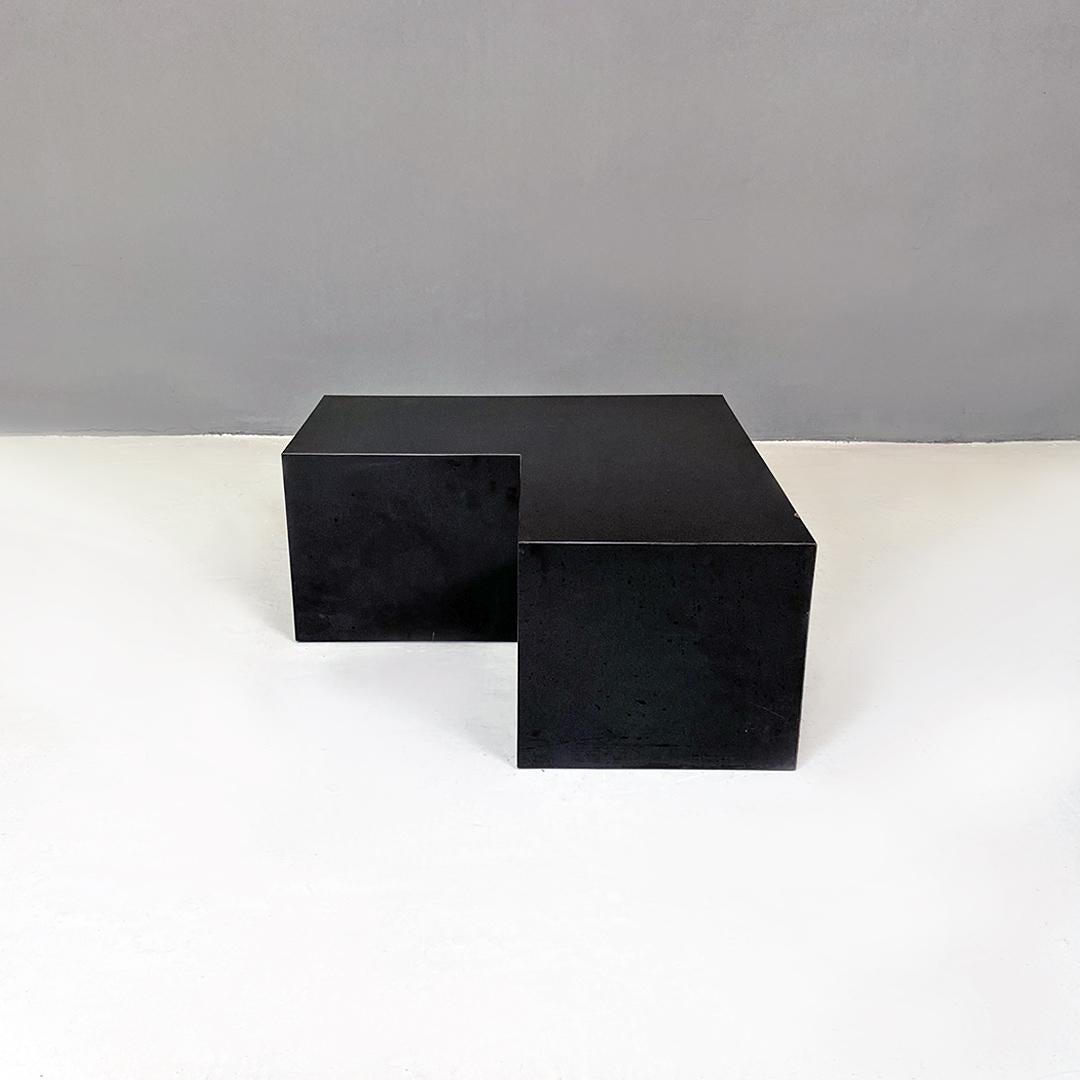 Italian modern glossy black laminate pair of display units or tables, 1980s For Sale 2