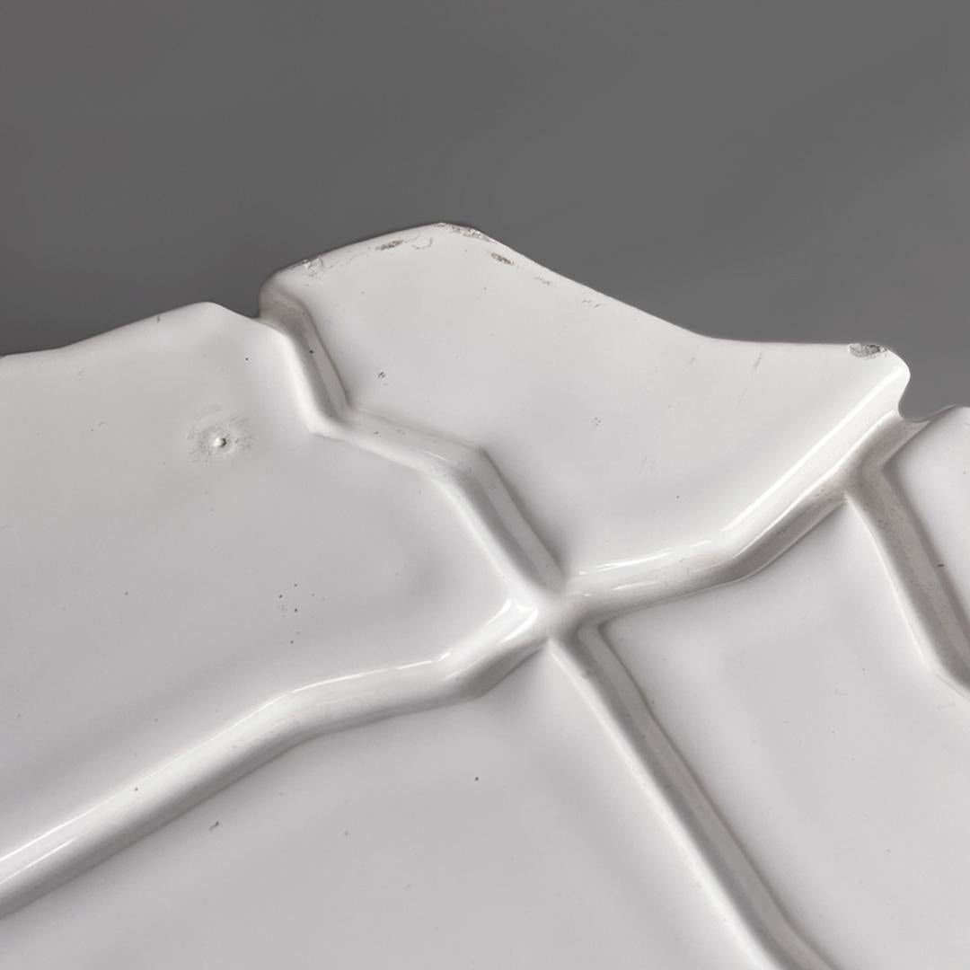 Italian modern glossy white ceramic table designed by Roberto Faccioli, 1995 For Sale 6