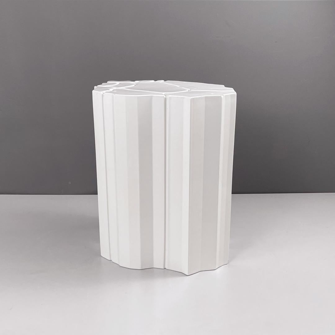 Modern Italian modern glossy white ceramic table designed by Roberto Faccioli, 1995 For Sale