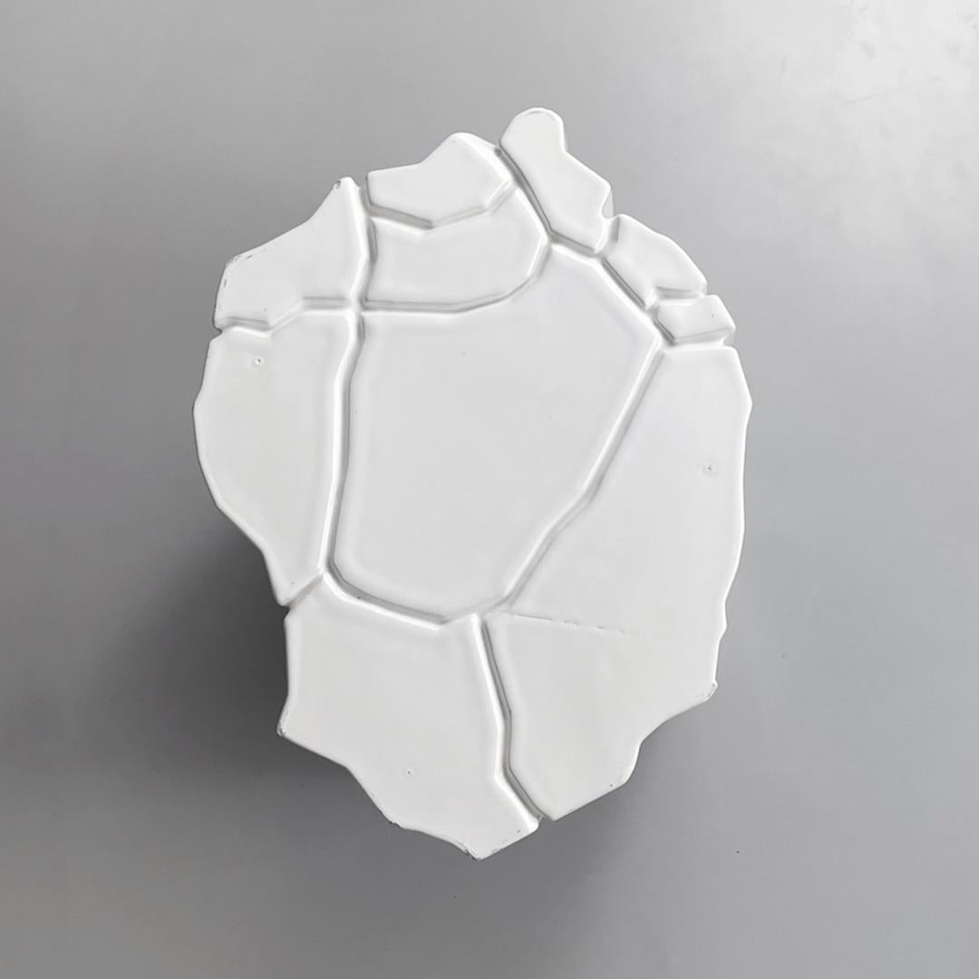Ceramic Italian modern glossy white ceramic table designed by Roberto Faccioli, 1995 For Sale
