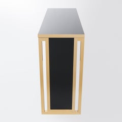 Tavolo consolle moderno in oro e ottone nero di Willy Rizzo per Mario Sabot