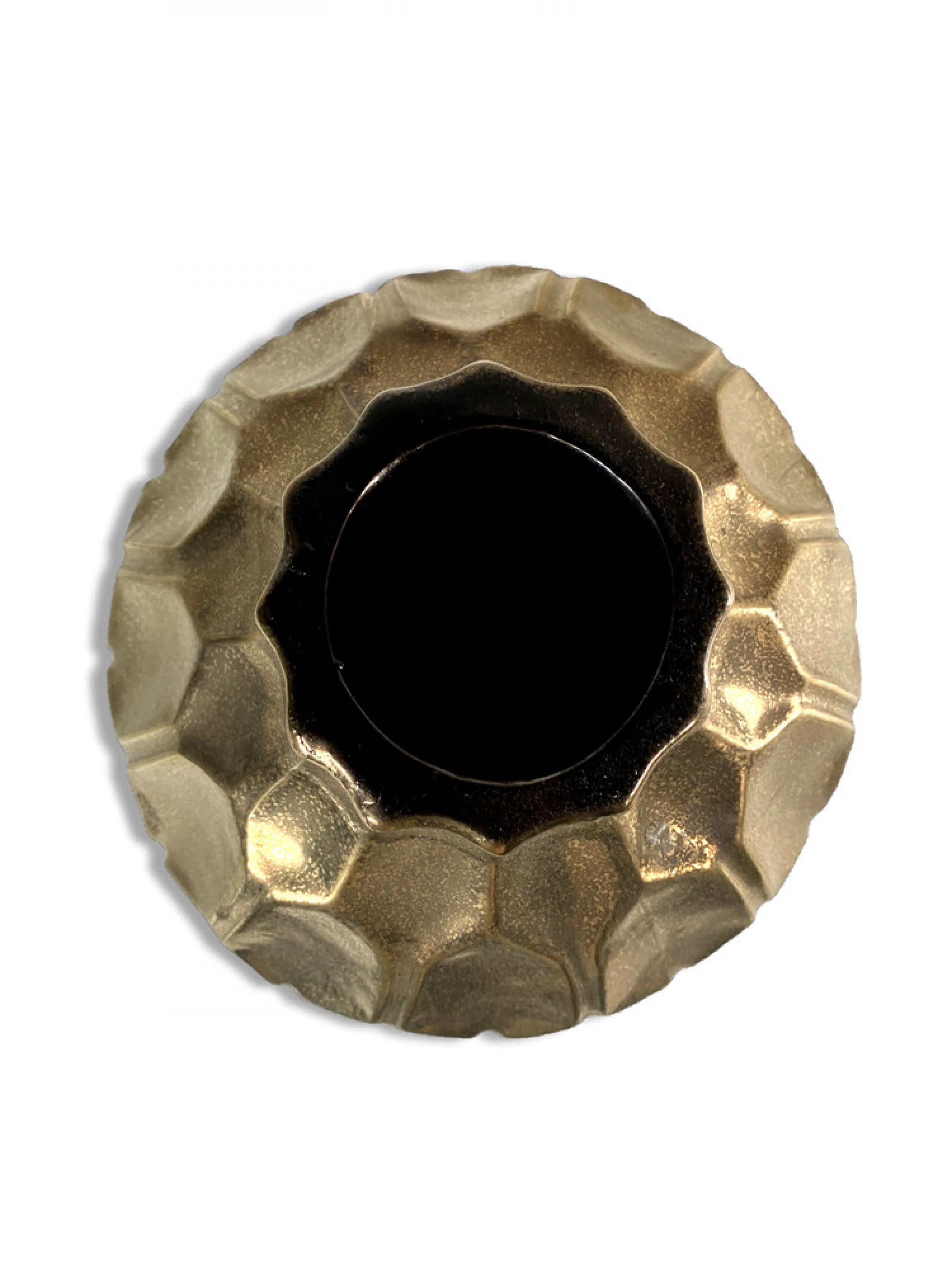 Ceramica Vaso moderno italiano in ceramica dorata, stile Gio Ponti in vendita