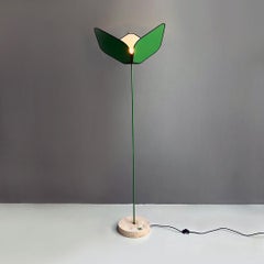 Italian modern granite and green and white metal floor lamp by Ibis, 1980s