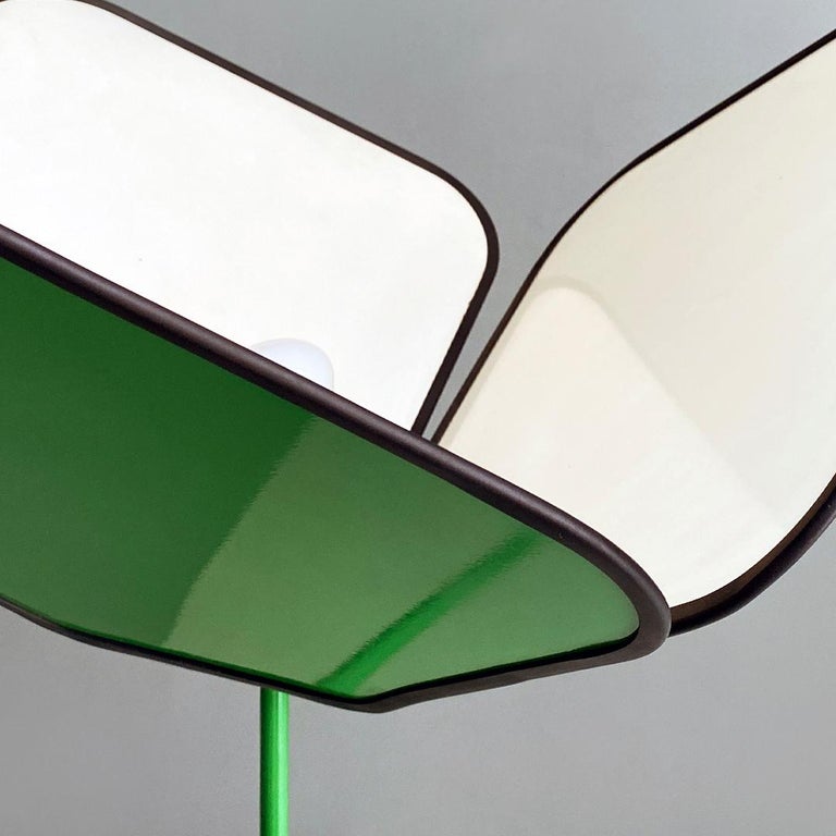 Italian modern granite and green and white metal floor lamp by Ibis, 1980s 2