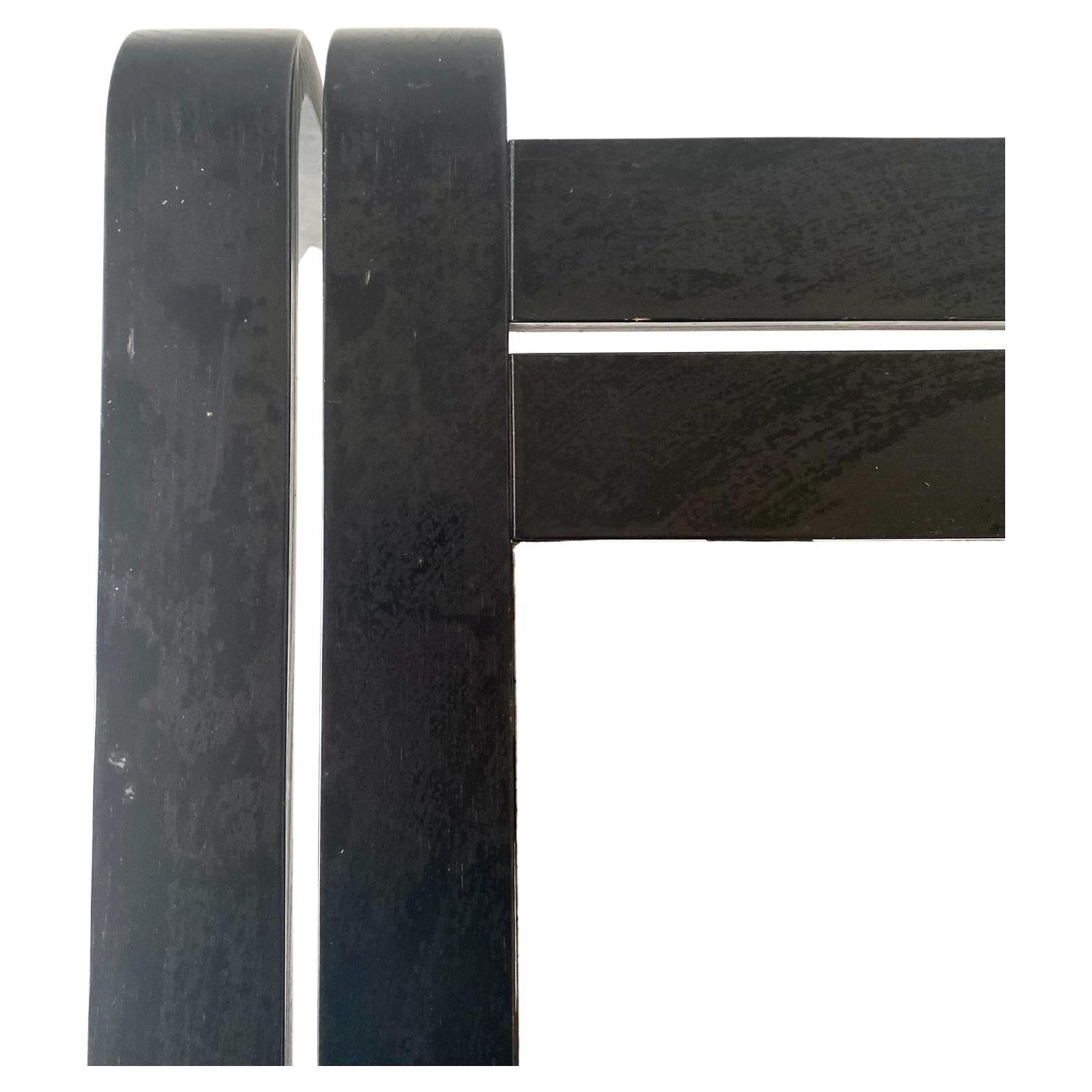 Mesa de centro moderna italiana de granito, mármol y madera curvada, Italia Años 80 en venta 2