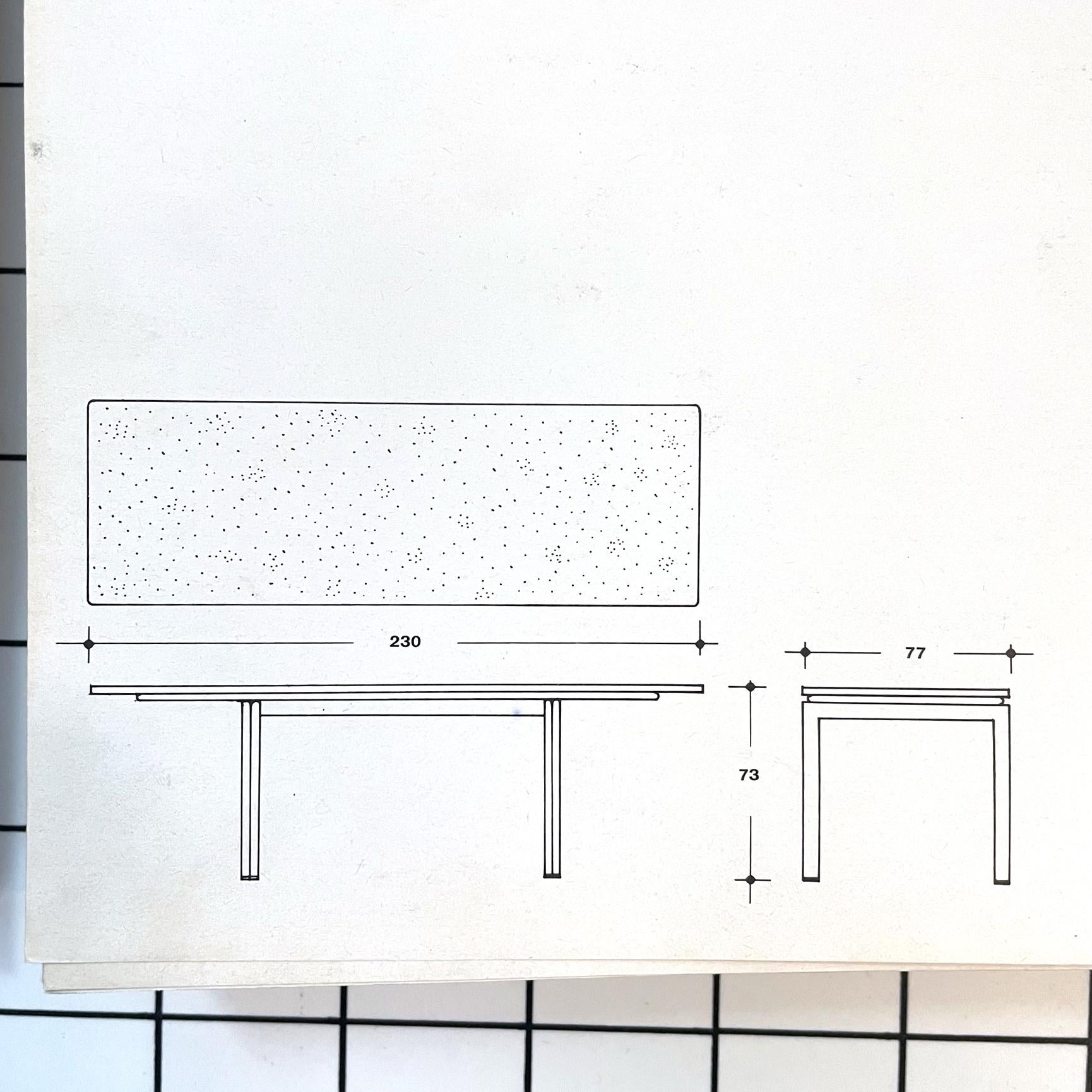 Italian modern Granite steel dining table Alcinoo by Zeev Aram for Gavina, 1970s For Sale 11
