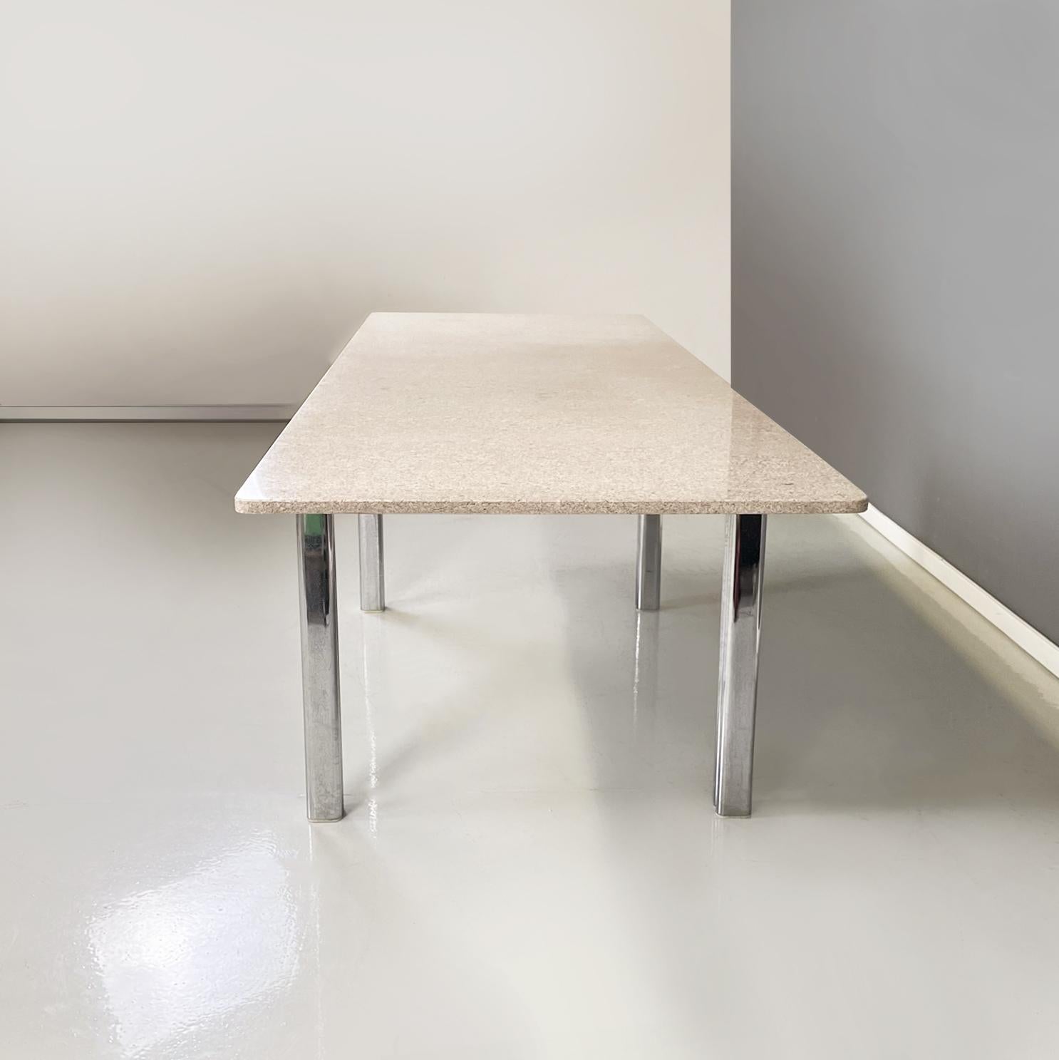 Modern Italian modern Granite steel dining table Alcinoo by Zeev Aram for Gavina, 1970s For Sale