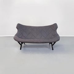 Italian Modern Grey Fabric and Black Iron Foliage Sofa by Kartell, 2000s