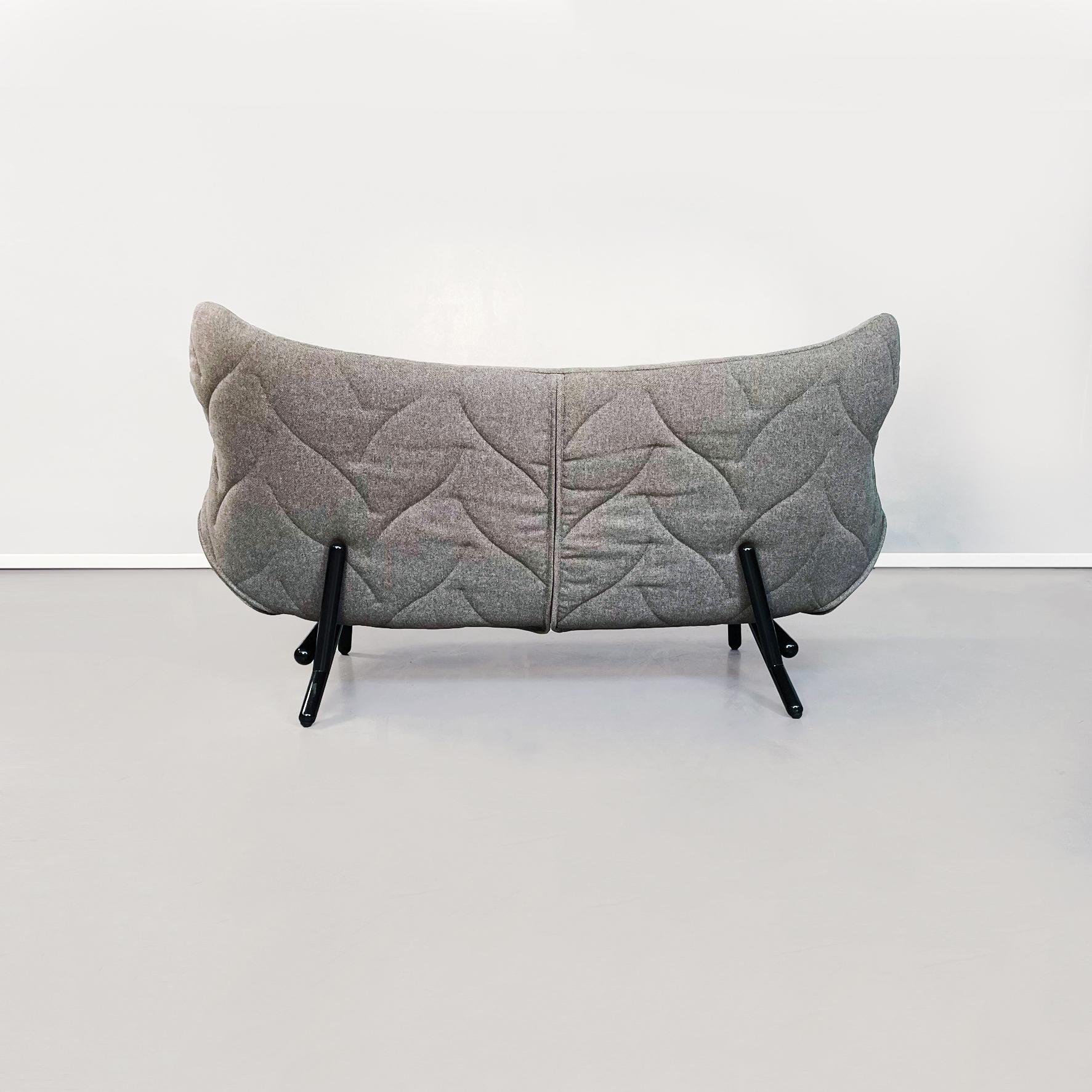 Italian Modern Grey Fabric and Black Iron Foliage Sofa by Kartell, 2000s In New Condition For Sale In MIlano, IT
