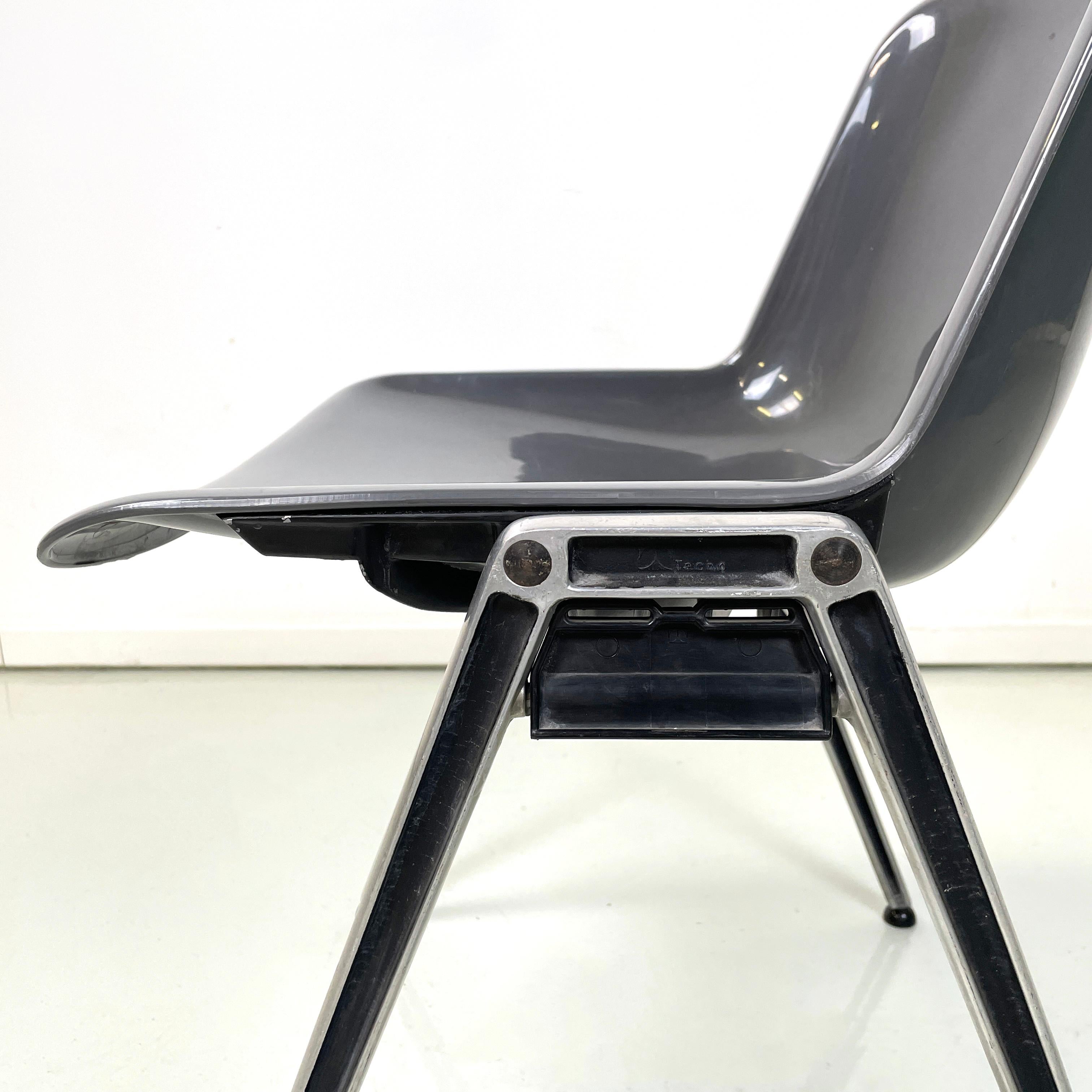 Italian modern Gray plastic aluminum Chair Modus SM 203 by Borsani Tecno, 1980s For Sale 4