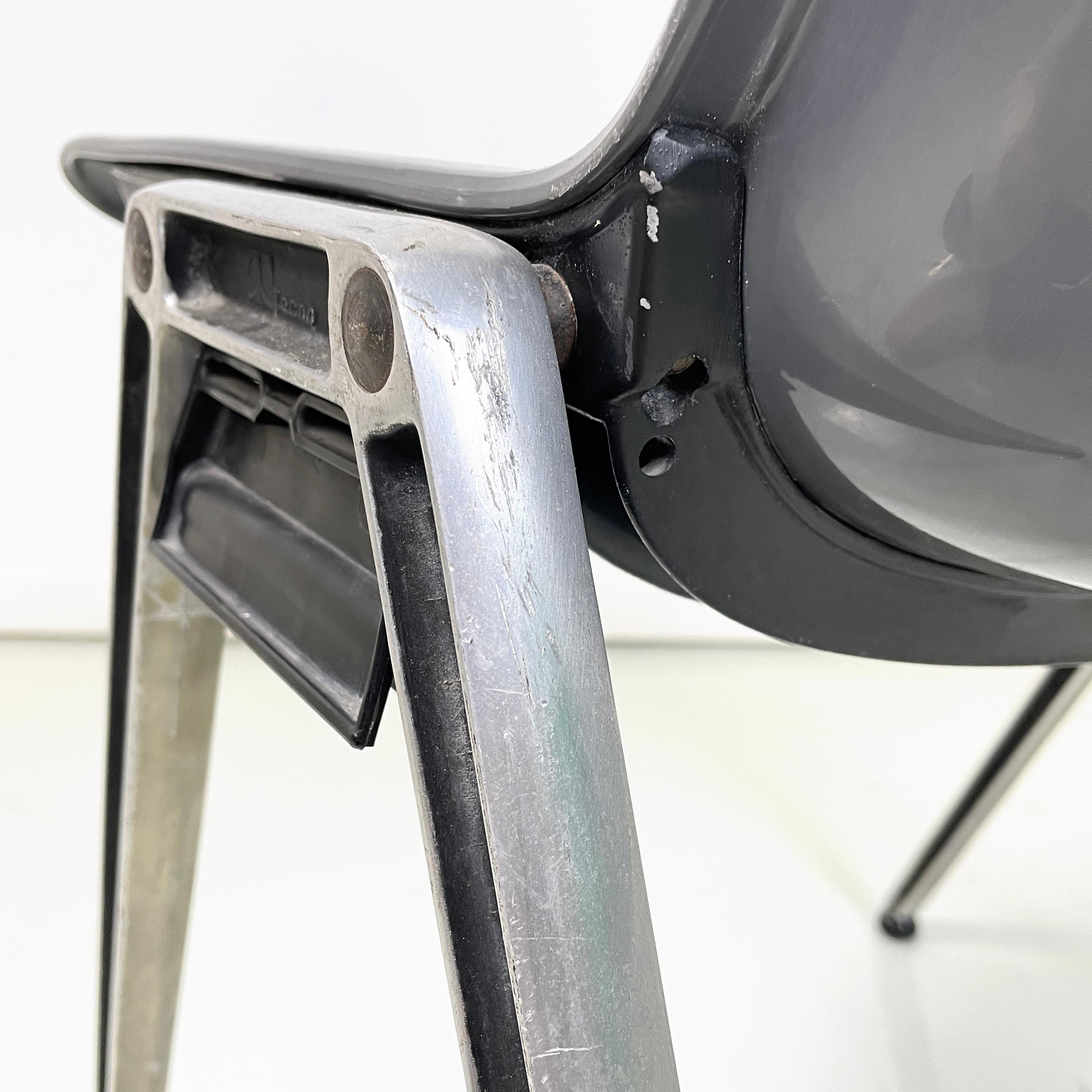 Italian modern Gray plastic aluminum Chair Modus SM 203 by Borsani Tecno, 1980s For Sale 6