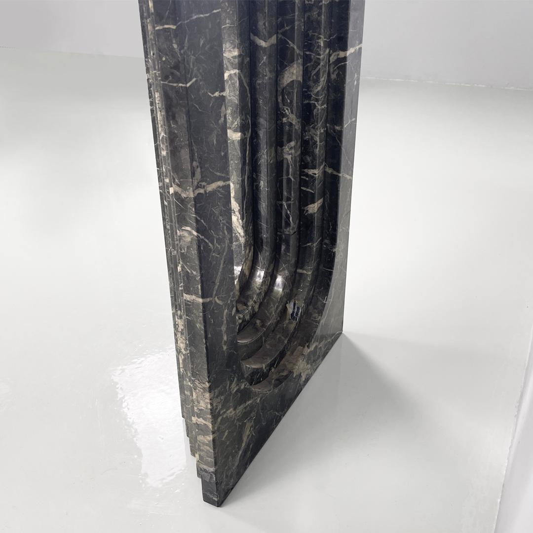 Italian modern green and white marble console, 1980s For Sale 13