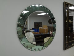Italian Modern Green Beveled Mirror Inspired By Fontana Arte