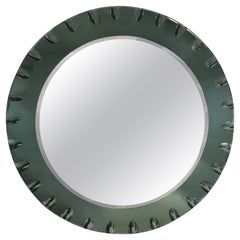 Italian Modern Green Beveled Mirror Inspired By Fontana Arte