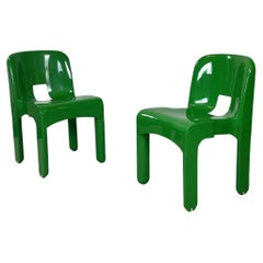 Vintage Italian modern green Chairs 4868 Universal Chair by Joe Colombo Kartell, 1970s